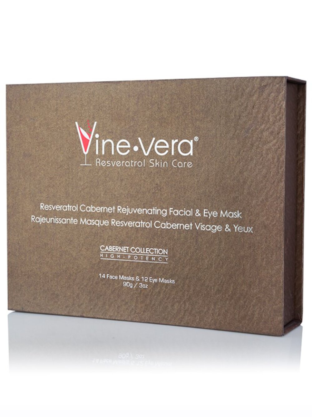 VINE VERA RESVERATROL CABERNET REJUVENATING FACIAL&EYE MASKS-14 FACE+12 EYE MASK